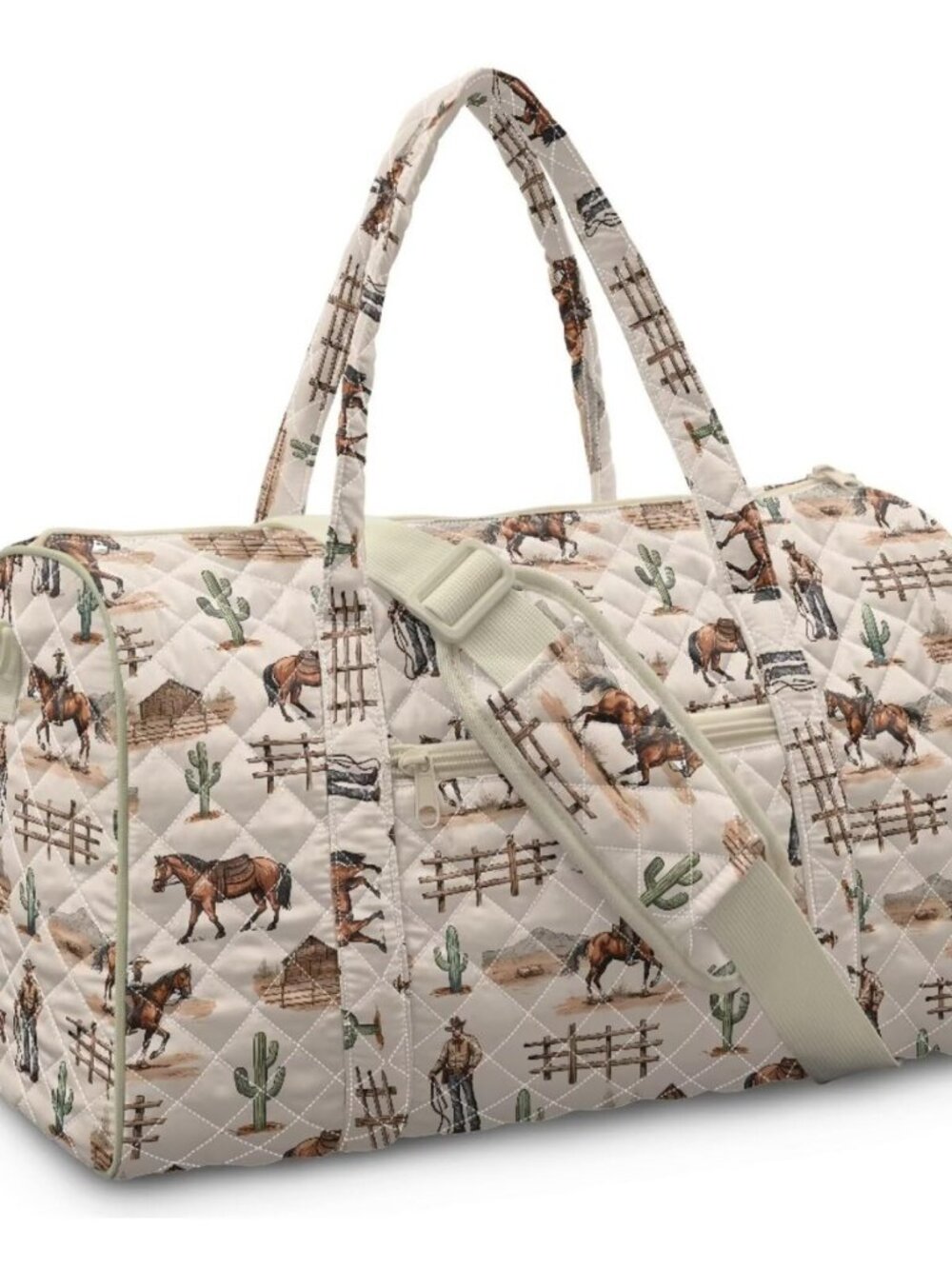 Western Cowboy Horse Weekender Bags for Women Large Quilted Duffle Bag for Teen